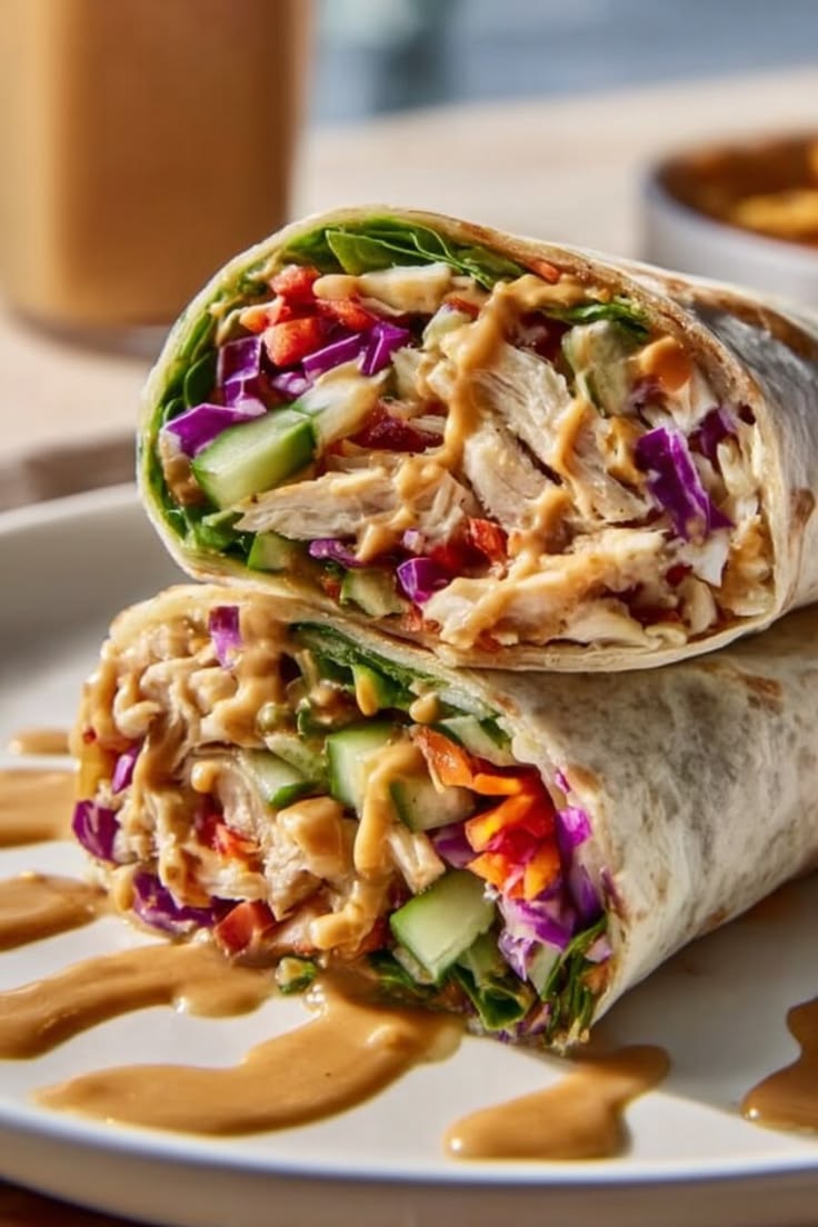 Satay Chicken or Tofu Wraps